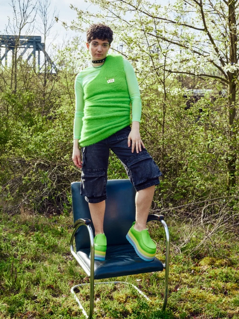 UGG® x ALOK’s URSeen Collection: UNISEX Lime Green Platforms (NWOB)